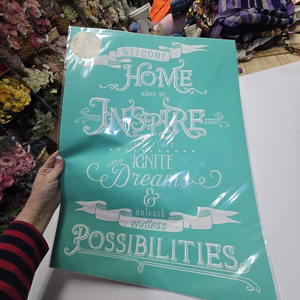 "Welcome Home" Chalk Couture Transfer Stencil Sz E RETIRED 18"X24 DIY Crafting